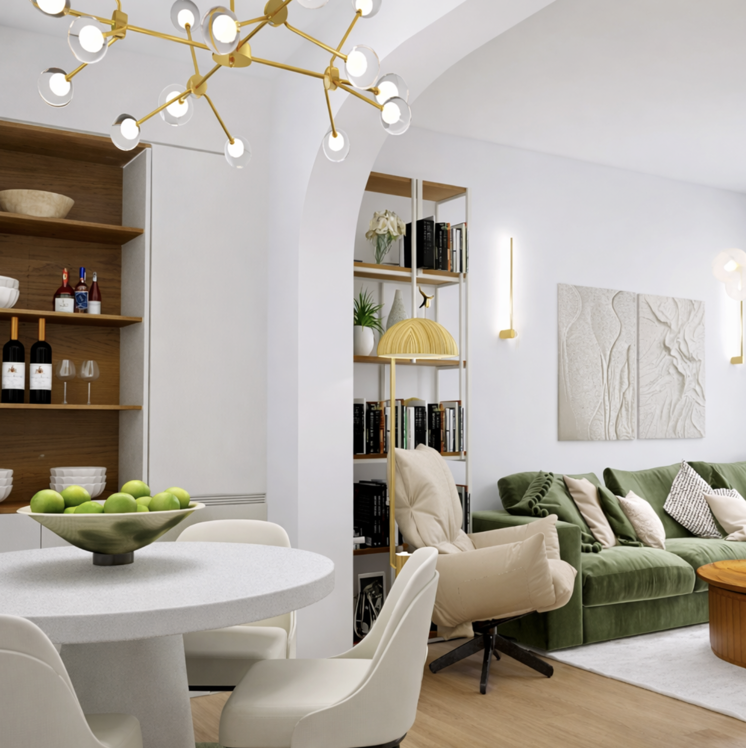 Többfunkciós nappali és étkező, ahol a pihenés, munka és közös idő harmonikusan összehangolódik